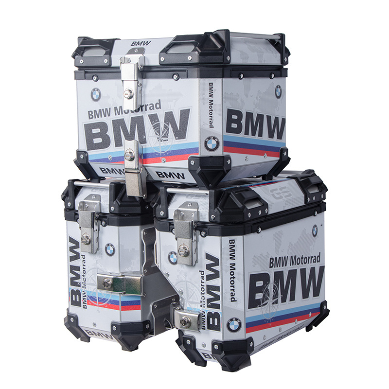 38L Right Exhaust Side Box Motorcycle Universal Aluminum Alloy 45L Tail Box Waterproof Three-Box Anti-Theft Travel Storage Box