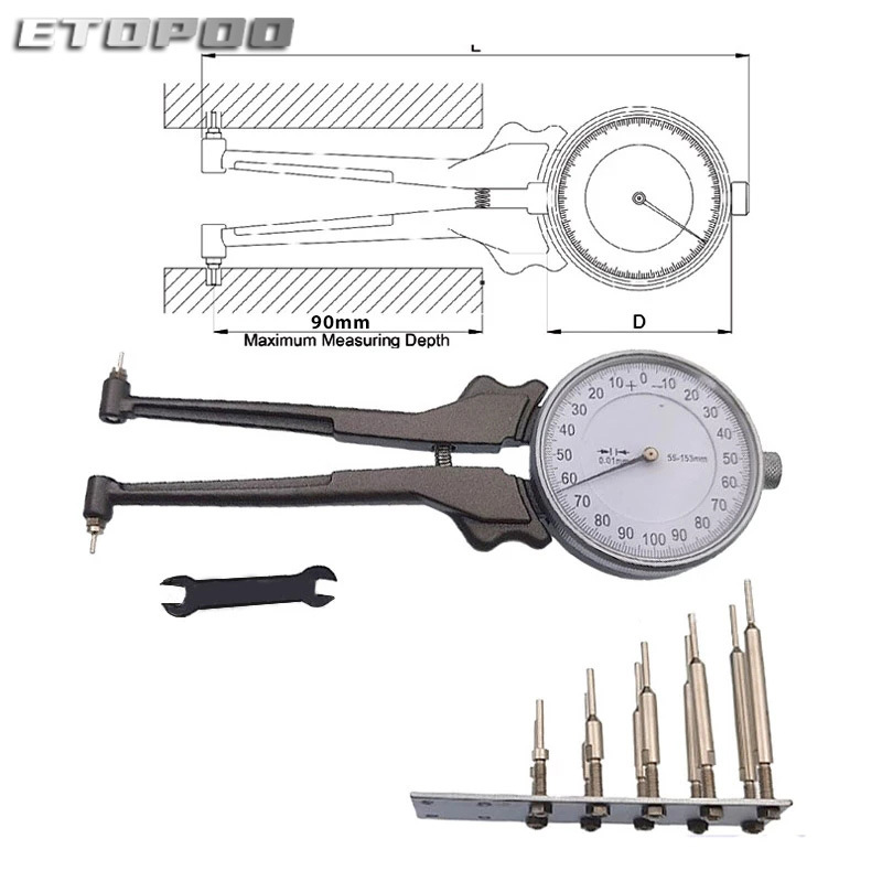ETOPOO帶表內卡規量具高精度可換測頭內卡鉗內溝槽卡尺內徑測量