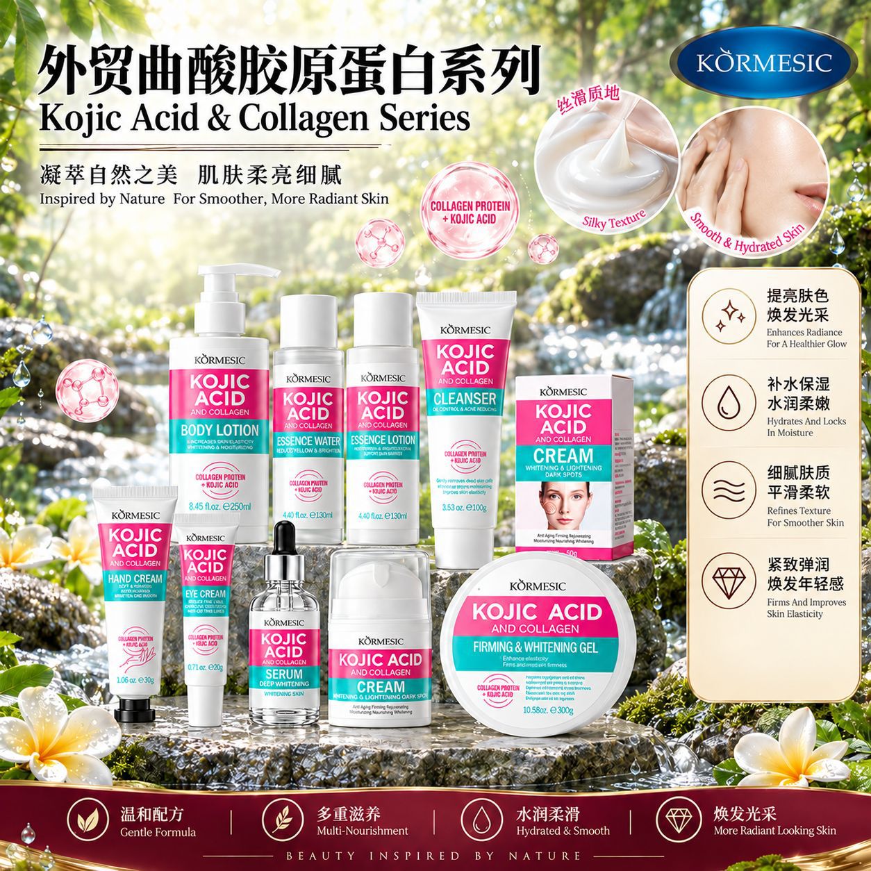 Set de Cuidado Facial con Ácido Kójico y Colágeno para Mujeres