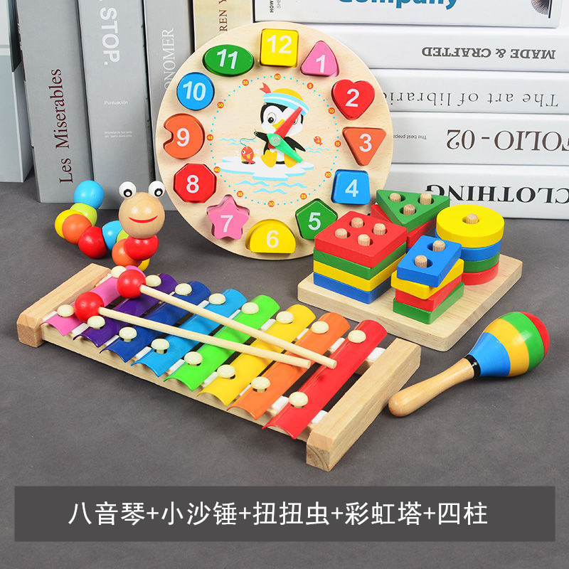【特价】四柱+沙锤+虫+八音琴+时钟（颜色随机）