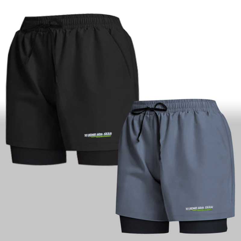 Sports Shorts Men's Swimming Trunks Flat Corner Double Layer Anti-embarrassment Quick-drying Running Breathable Swimsuit Beach Pants Anti-light Sports Shorts Men's Swimming Trunks Flat Corner Double Layer Anti-embarrassment Quick-drying Running Breathable Swimsuit Beach Pants Anti-light