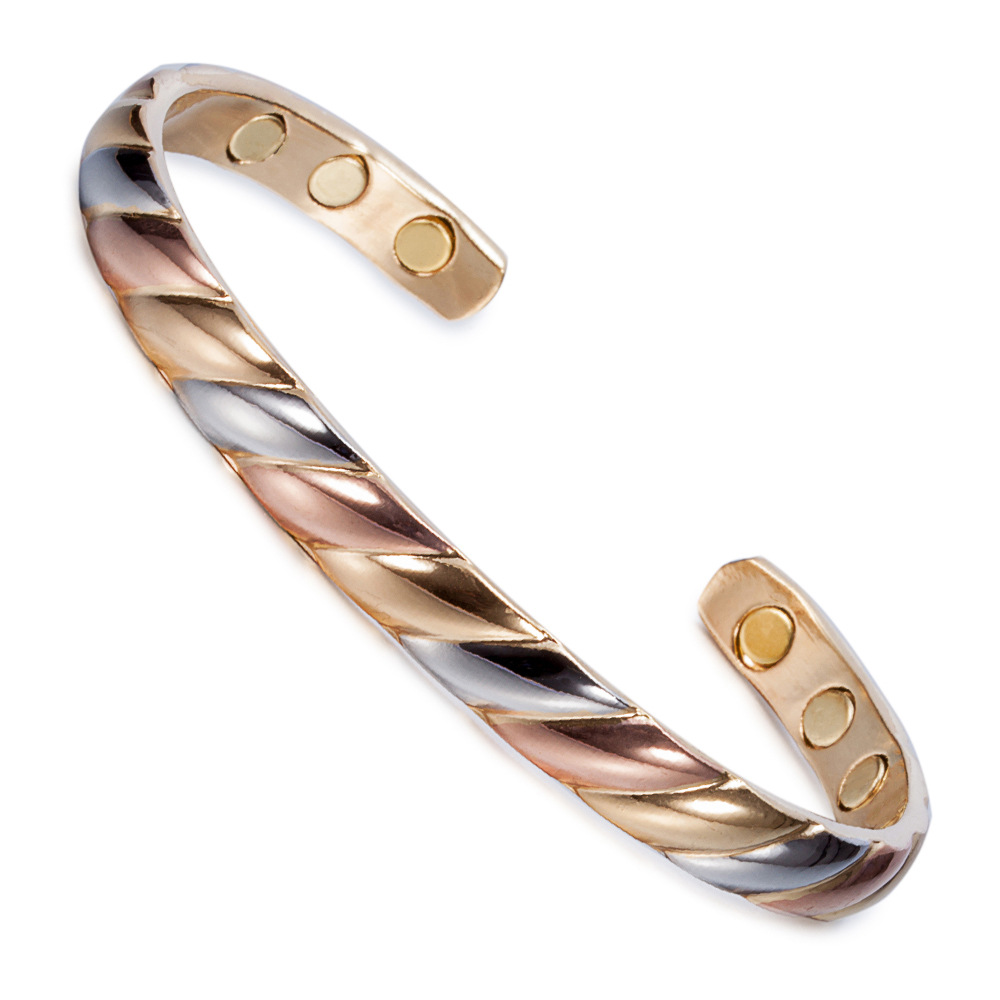 50g Weight Bangle Classification 1 Piece Quantity Holiday, Street Occasion Copper Material Simple Style Geometric Copper Magnetic Men's Bangle Men Cuff & Bangle