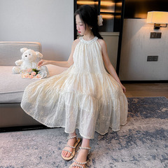 女童連衣裙夏裝2024新款洋氣女孩裙子女大童吊帶裙兒童夏季公主裙