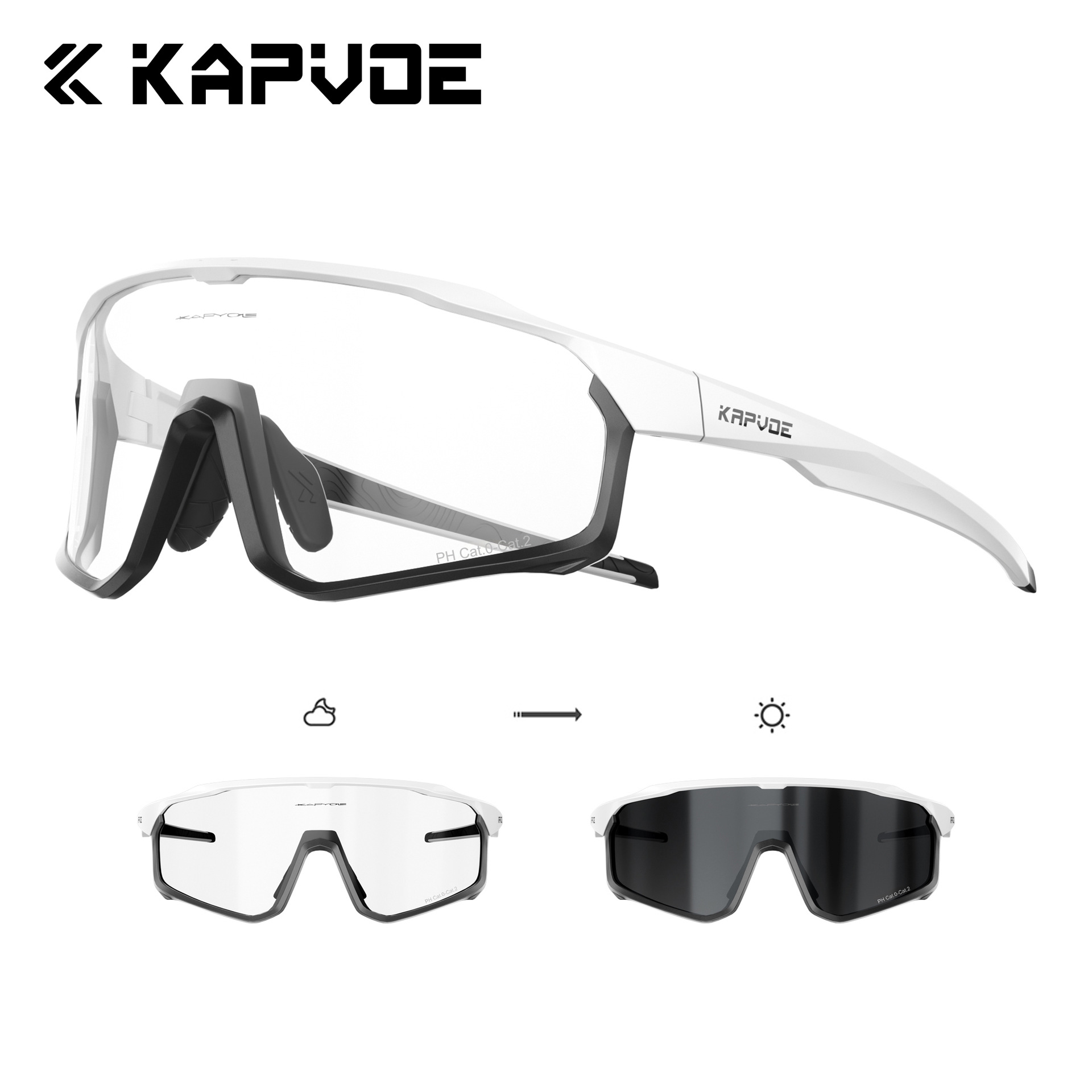 Gafas Fotocromáticas de Ciclismo TR90 Marco Desmontable A Prueba de Viento para Deportes al Aire Libre