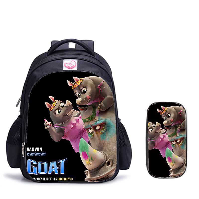 New Arrivals: Miracle Dream Team Goat Trendy School Bag and Pencil Case, Cool Printed Children's School Set of Two New Arrivals: Miracle Dream Team Goat Trendy School Bag and Pencil Case, Cool Printed Children's School Set of Two