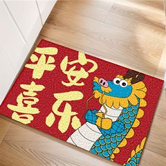 一件代發2024龍年絲圈入戶墊地墊進門門墊地毯腳墊家用耐髒新年