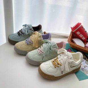 Korean Style 2025 Spring Vintage German Training Shoes Summer White Shoes Ins Trendy Niche Women's Shoes Student Casual Sneakers 6027