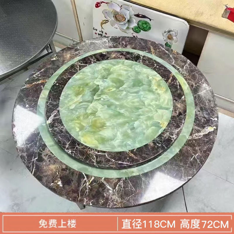 304特厚不锈钢圆桌可折叠家用餐桌吃饭圆台桌连体折叠圆桌免安装|undefined