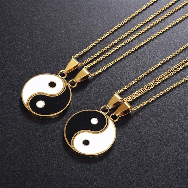Tai Chi Gossip Pendant necklace for women and men Fashion Splicing Couple Necklace