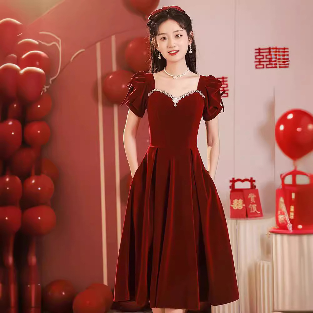 Short Stature Bride's Toast Dress 2026 New Summer Style Casual Formal Dress That Can Be Worn Casually or as an Engagement Dress