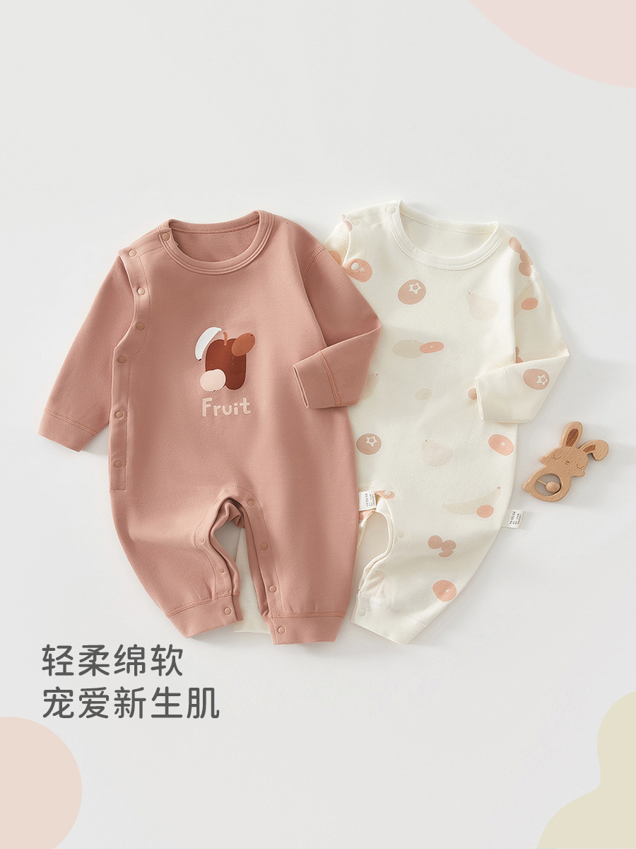 Baby camiseta de algodón sin hueso primavera y otoño bebé manga larga para salir ropa de escalada recién nacido ropa de bebé Anyang