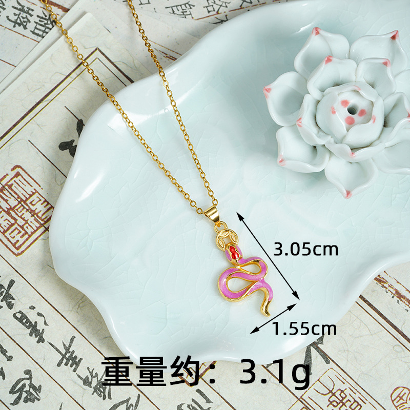 Nuevo producto colgante de oro de arena vietnamita, esmalte nacional de marea, serpiente espiritual, colgante de moneda de cobre, nicho femenino, joyería de alta gama al por mayor