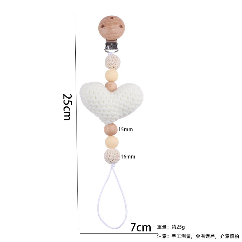 Nuevos productos para bebés y niños abrazaderas redondas de madera de haya DIY lana amor joyas para bebés calmar tetas cadena anti-caída cadena