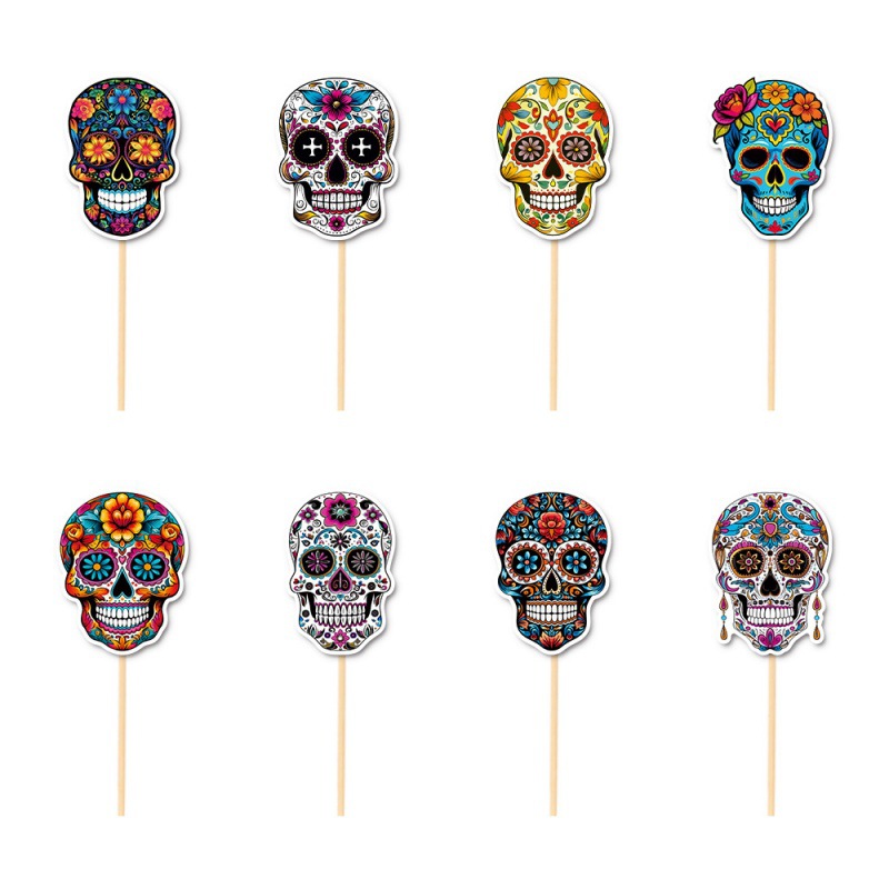 Nuevo cross-border Día de los Muertos Party Decoration Cake Plug Theme Mexican Día de los Muertos Decoration Desserts Plug