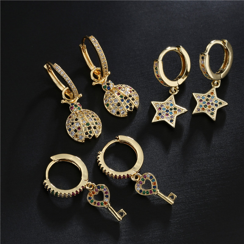 Fashion Simple Style Copper Micro-inlaid Earrings display picture 6