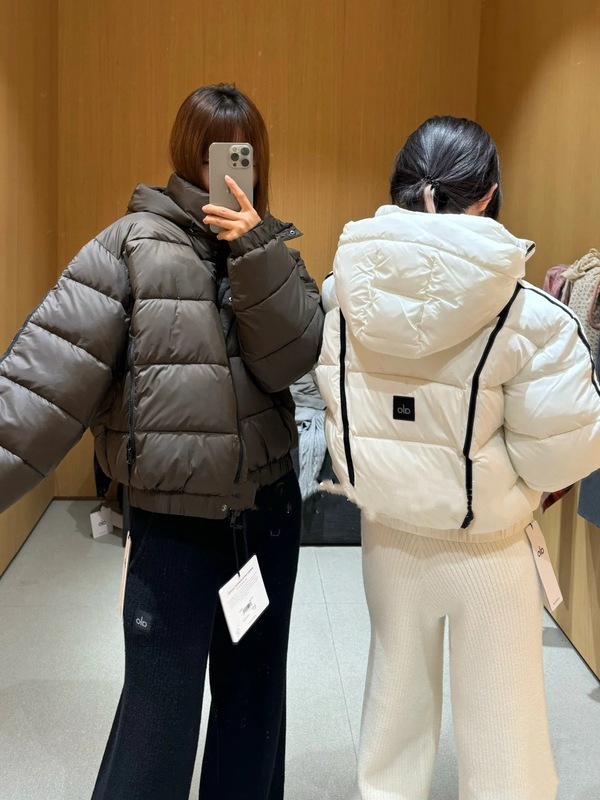 现货alo短款羽绒服女连帽肯豆同款外套加厚个性百搭防寒保暖棉服|undefined