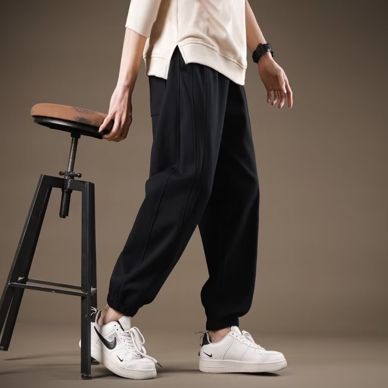 Pantalones casuales de todo fósforo rectos sueltos, pantalones casuales para hombres, pantalones con corsé para hombres de moda 2024, pantalones de hombre de moda de Hong Kong