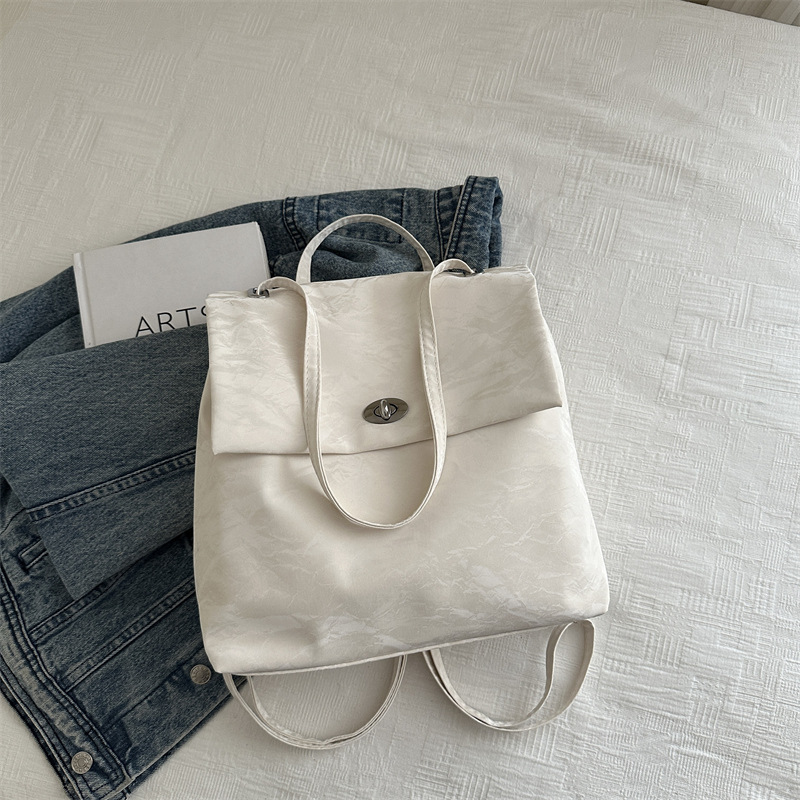 Mochila texturizada, mochila de mujer, mochila de mujer 2024 nueva moda, mochila de color sólido, mochila de viaje corto para estudiantes universitarios