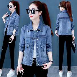 女士牛仔外套女时尚绣花亮片春装2025新款外衣百搭韩版短款牛仔服