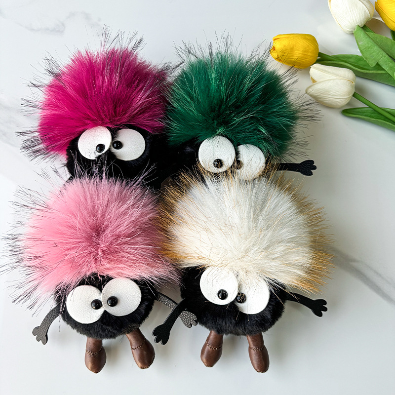 Cute lana bola de carbón coche llavero colgante red en elfadas bolsas de peluche bolsas colgantes regalo