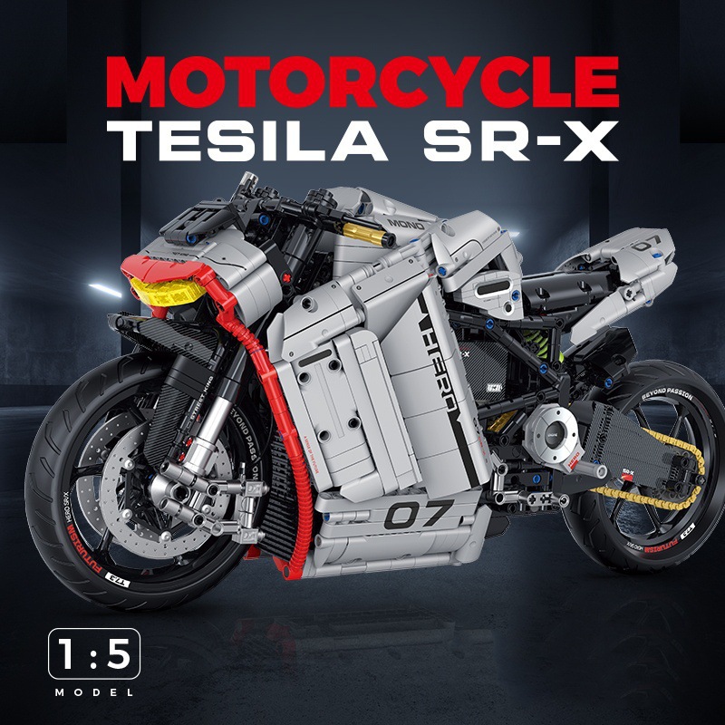 Doble alto retro Harley motocicleta ensamblaje juguetes pequeños bloques de partículas modelo de tecnología de moda para jugar regalos para niños image 23