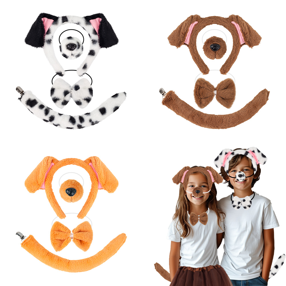 Pascua animal tocado pudín perro dibujos animados lindo dálmatas diadema animal accesorios para el cabello diadema de felpa
