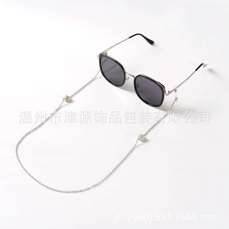 Jinyuan изысканный металлический бриллиантовый шар очки цепочка солнцезащитные очки универсальные модные очки подвесная цепочка аксессуары для очков аксессуары