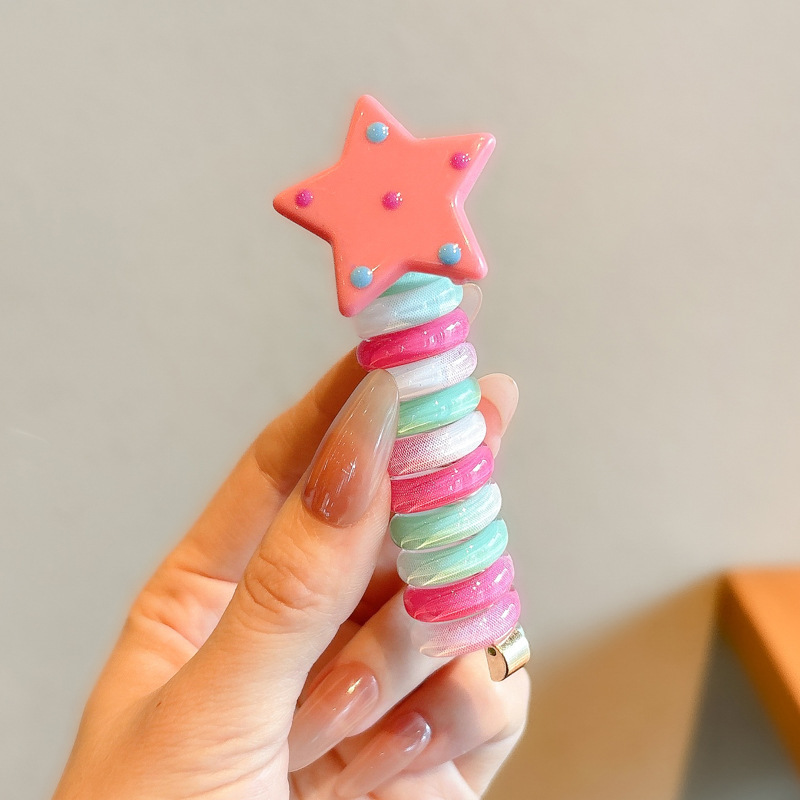 Caricatura encantadora anillo de pelo pulgar no daña el cabello de los niños correa de correa pequeña cuerda de cabello para niñas cuerda de cabello