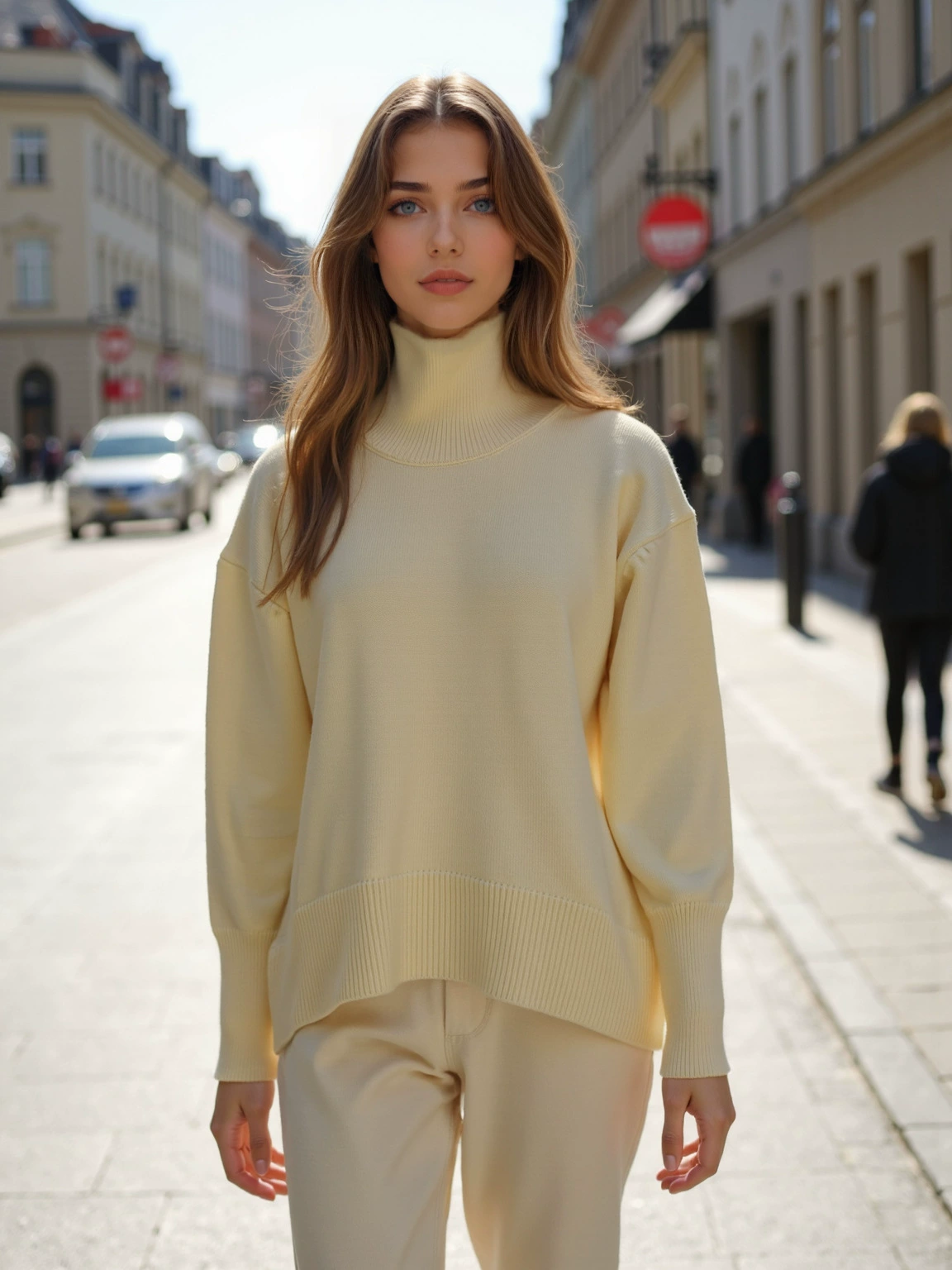 Demi-season Oversize Sweater, European City Style, Turtleneck, Multi-color Options
