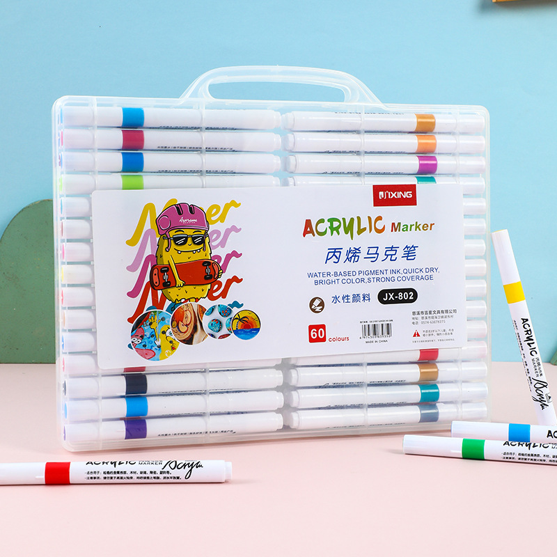 Bolígrafo de acrílico 24 color conjunto de tinta acuosa bolígrafo de graffiti cerámico bolígrafo de acrílico marca de pigmento