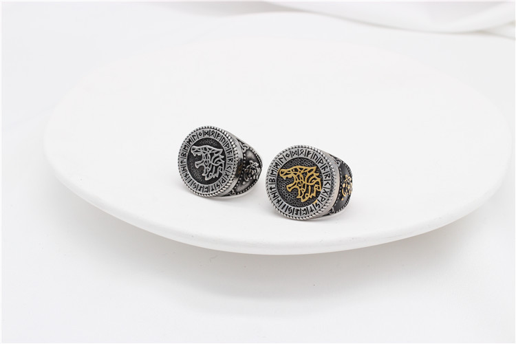 23g Weight Rings Classification Retro Wolf Titanium Steel Men's Rings