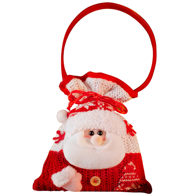 Weihnachten Neue Cartoon Gestrickte Hand Geschenk Tasche Alter Mann mit Hand Puppe Tasche Geschenk Tasche_voghion.com