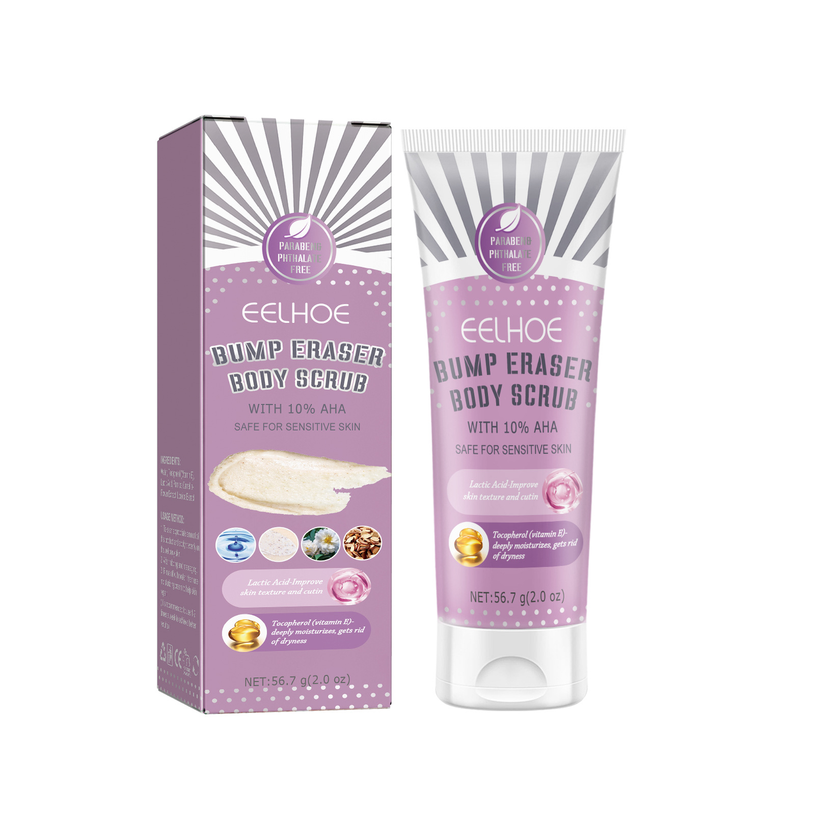 EELHOE Rough Body Scrub Exfoliating Deep Cleansing Pore Smoothing Rejuvenating Body Scrub_voghion.com