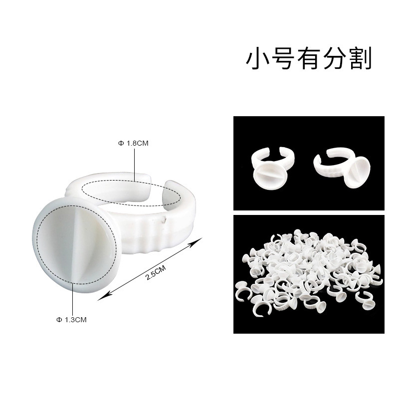 Fábrica de injerto de pestañas florecer taza de cristal dividida taza de anillo de pegamento circular en forma de corazón soporte de anillo de pegamento taza al por mayor