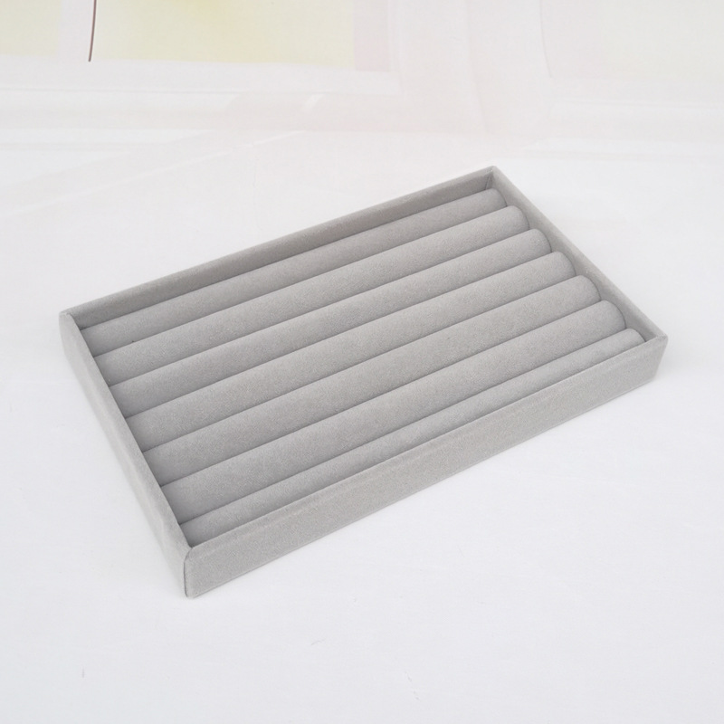 Tamaño pequeño caja de joyería anillo de terciopelo pendientes placa vacía estante de exhibición de la joyería caja de almacenamiento bandeja al por mayor