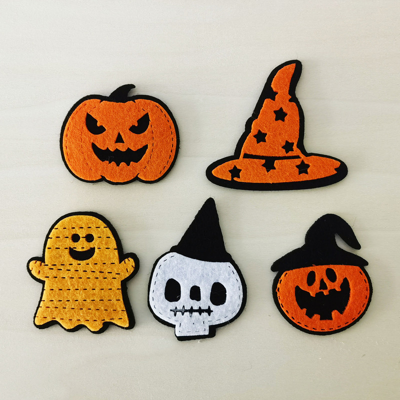 New Halloween Felt Decoration Pumpkin Hat Skull Ghost Holiday Decoration Non-Woven Stickers