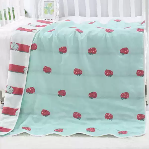 6-layer green strawberry 110*110 [free square towel]