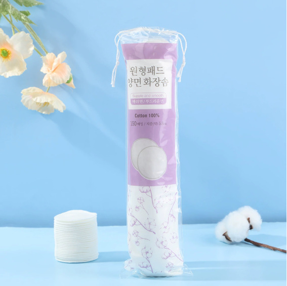 Absorción de agua suave sin pelusa compresa húmeda cuidado de la piel maquillaje redondo algodón no fácil de deformar removedor de maquillaje redondo desechable Algodón