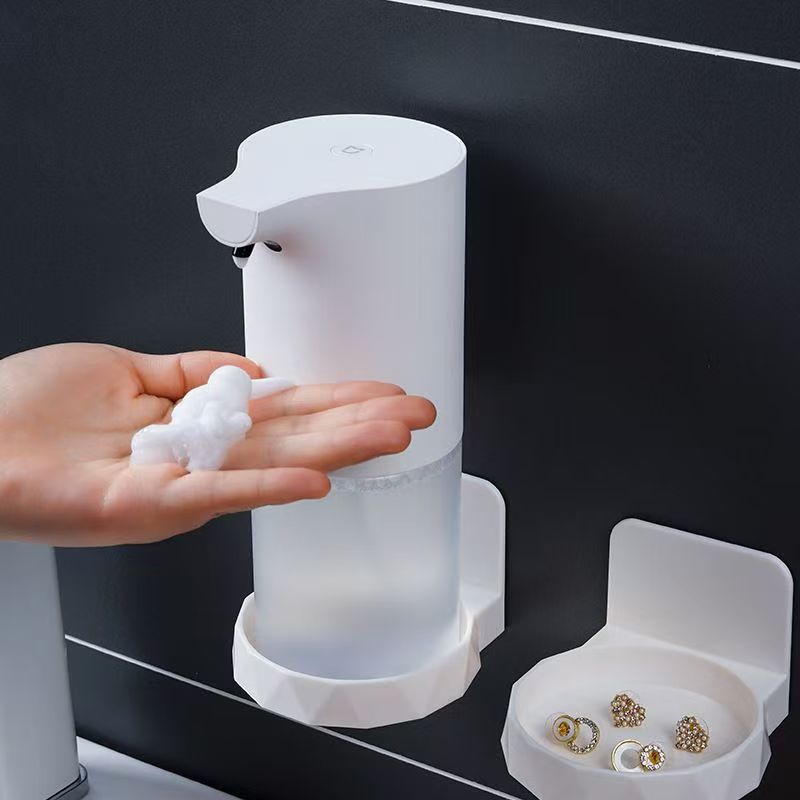 No-Drill Bathroom Wall-Mounted Storage Rack for Hand Soap Bottles, Toothbrushes, and Cosmetics