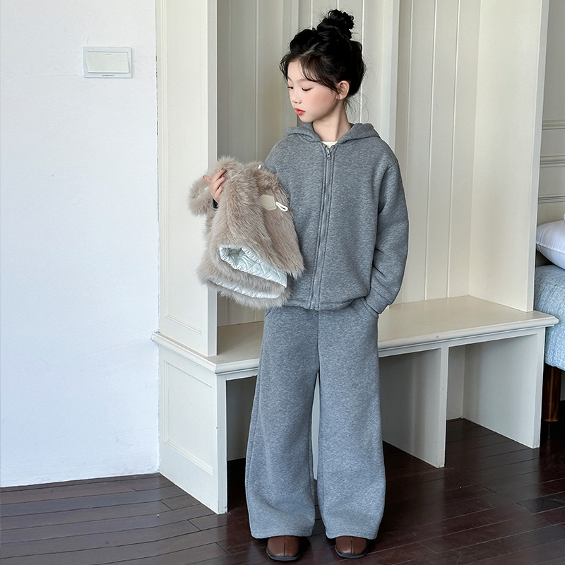 女童冬季加绒加厚套装2025新款韩版洋气儿童装秋冬休闲马甲三件套|undefined