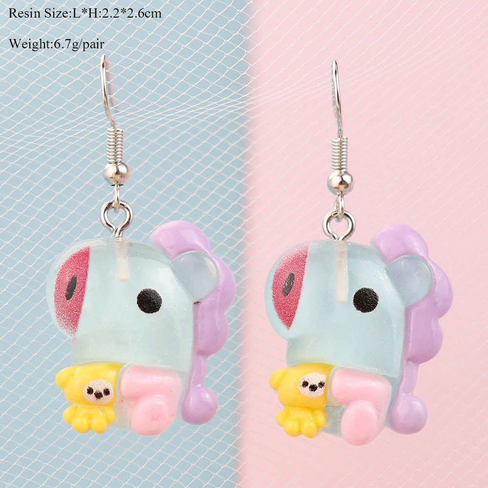 1 Pair Cute Rabbit Animal Cartoon Plastic Women's Drop Earrings Earrings Ear Hook display picture 2