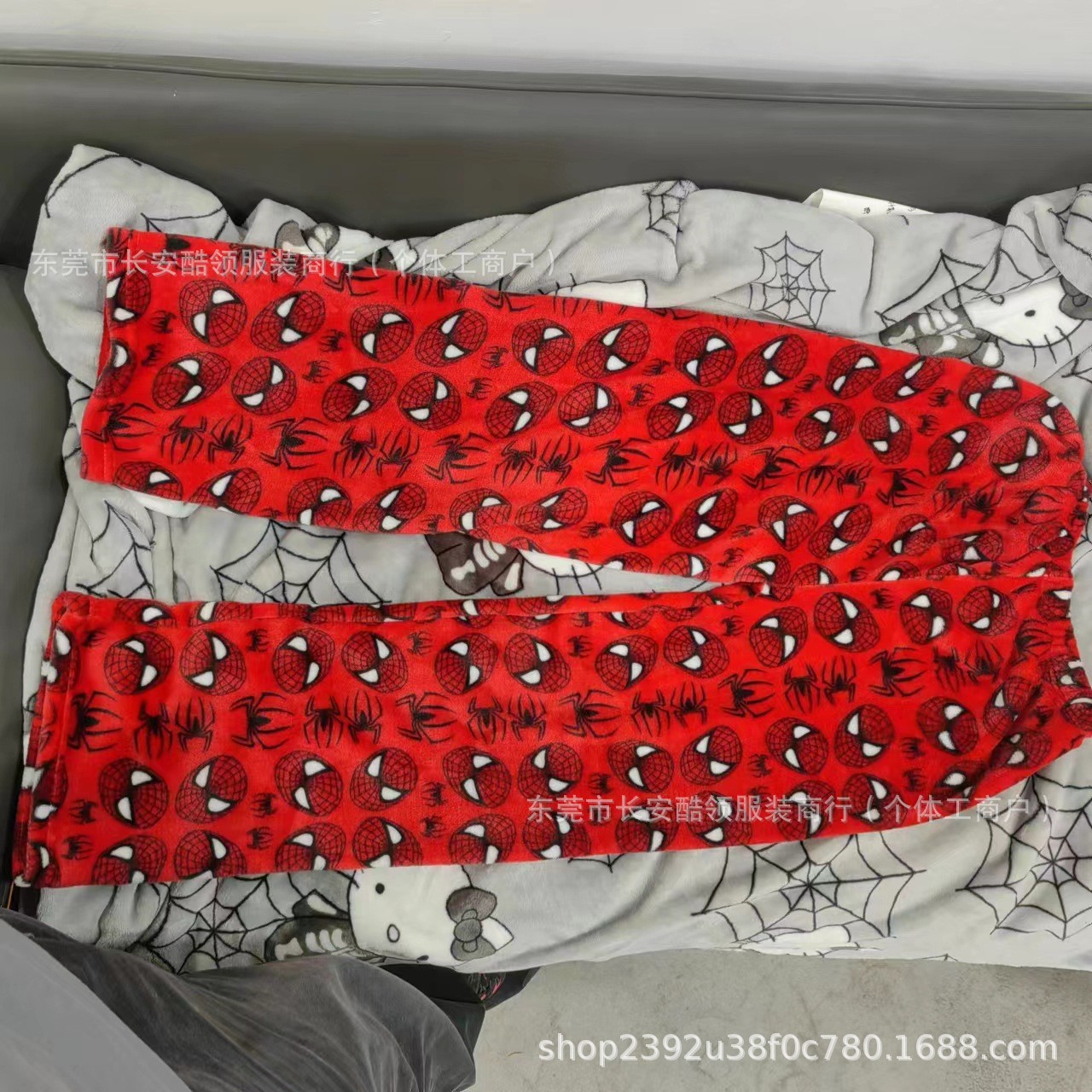 Cartoon flannel demi-season warm trousers for leisure