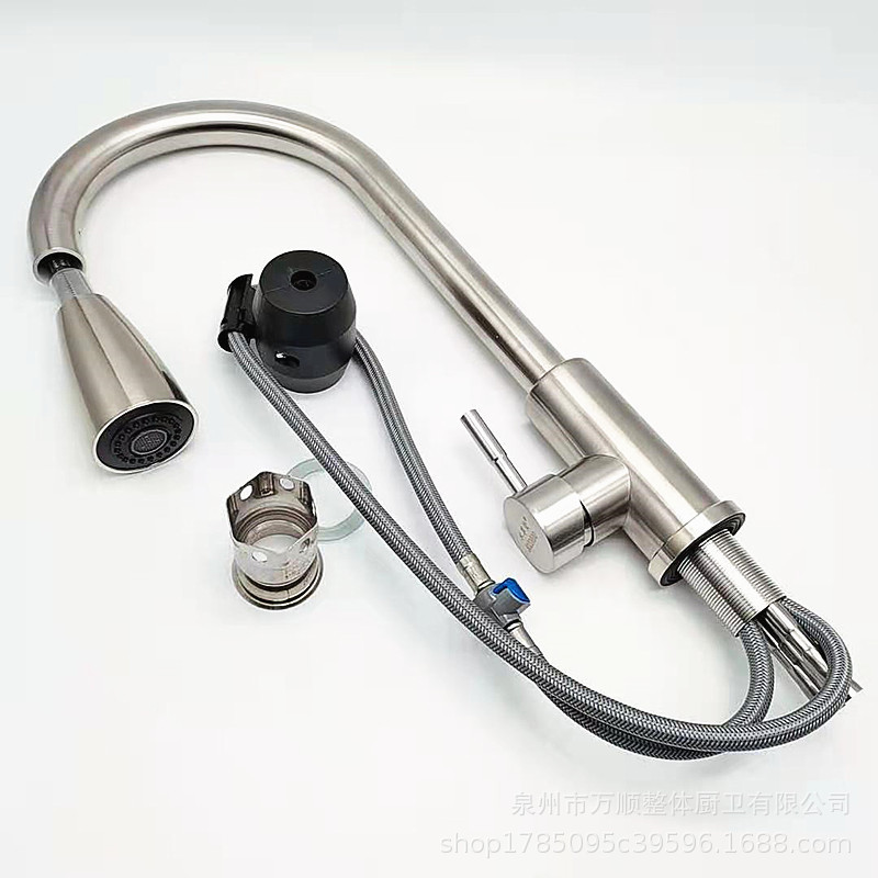 304 물 유입 파이프가있는 솔질 스테인레스 스틸 플랫 티