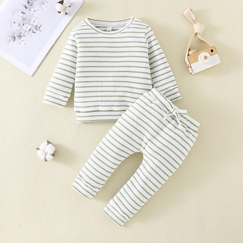 Simple Style Stripe Cotton Polyester Boys Clothing Sets display picture 1