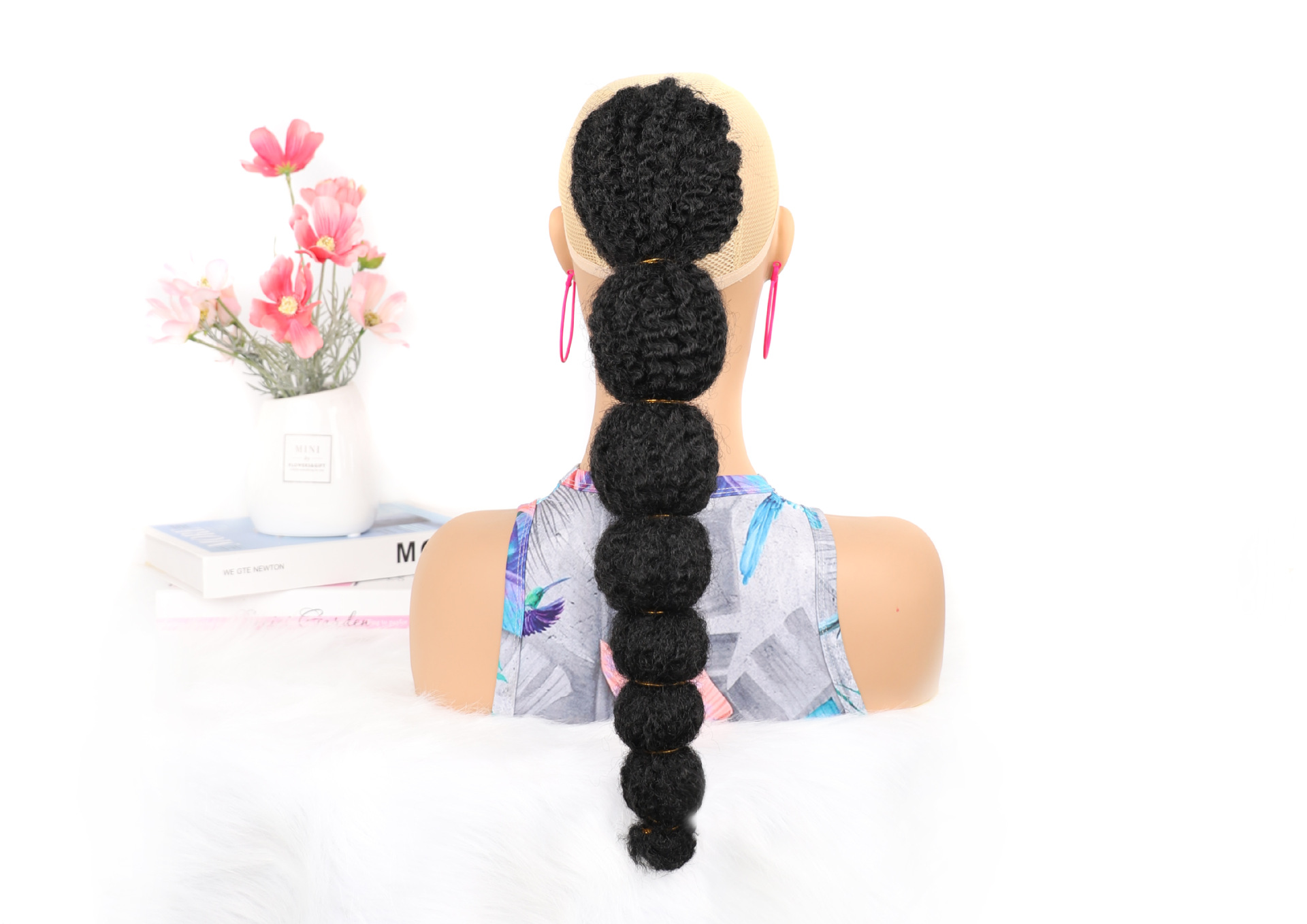 Synthetic Ponytail Hair Extension Drawstring Bubble Wig For Women_voghion.com