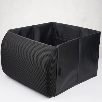 Cross-Border Car Seat Storage Box with Lumbar Support, Two-In-One Rectangular Amazon Foldable Luggage Storage Box (Car storage bag/box) - pure-black