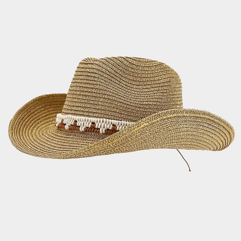 Herramientas de marea sombrero solar de vacaciones de verano estilo dorado tejido de paja sombrero de sol plástico para mujeres image 8