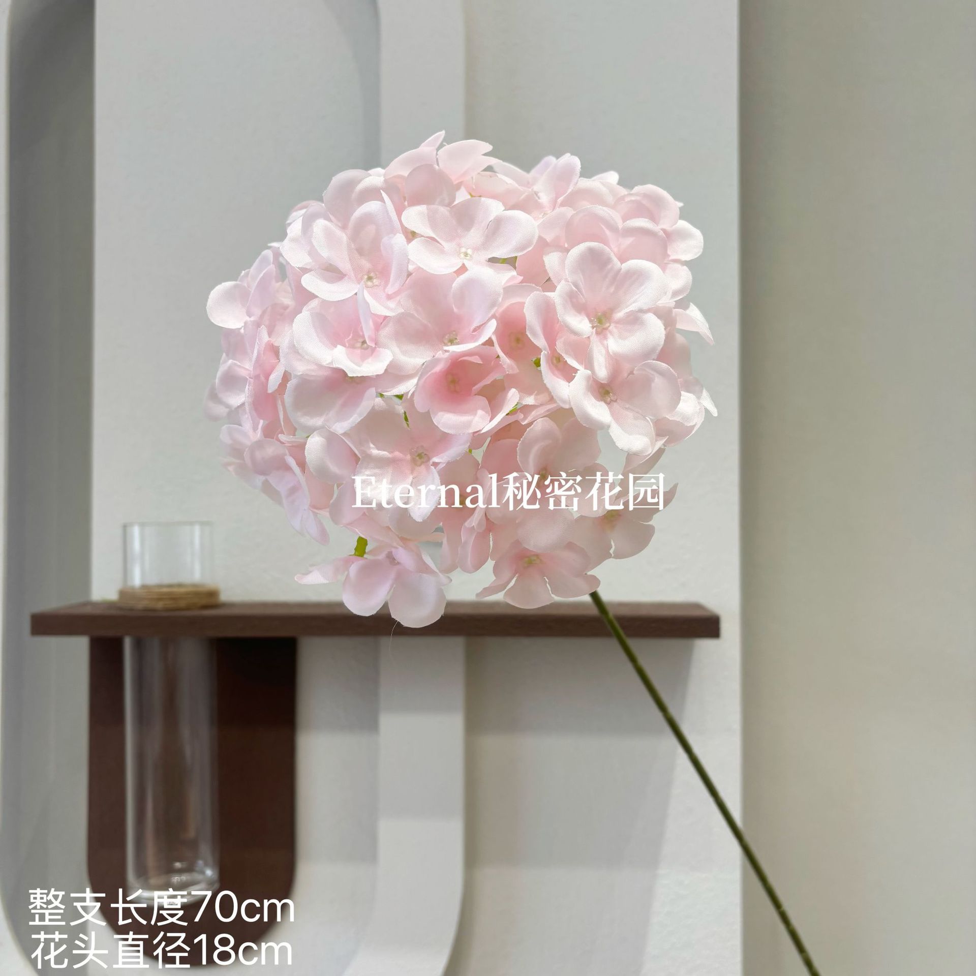 Flores de simulación de hortenida de una sola ramita grande de hortenida pipita de flores de pared de flores de filas de flores que guían el salón de bodas de flores al por mayor de bodas transfronterizas