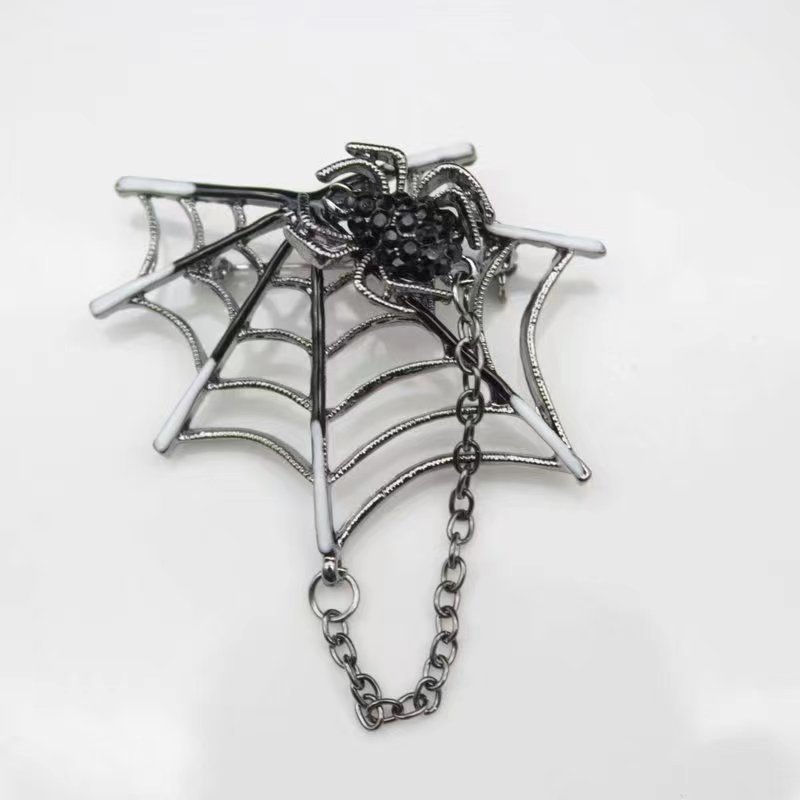 Spider Brosche Mit Kristallen Halloween Modisches Accessoire_voghion.com