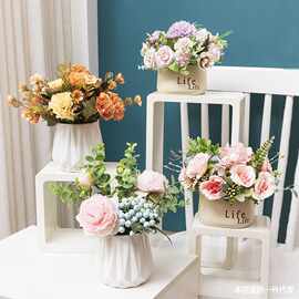 假球花摆件绣球塑料花装饰客厅玫瑰小花餐桌仿真向日葵绣球花盆栽